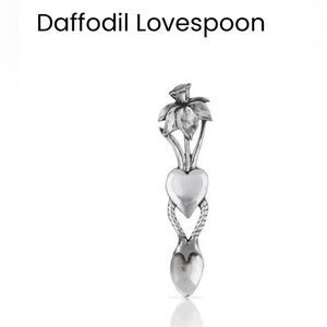 British Love Spoon Daffodil Pewter  in A.E. Williams Box
